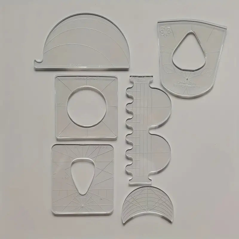 Sewing Templates, 6Pcs, Multiple Sizes, Acrylic Ruler, Multifunction Embroidery Quilting, Darning Foot, Beginners Kits, Craft Patchwork Tool - Jason Shop Fittings