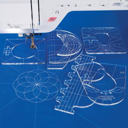 Sewing Templates, 6Pcs, Multiple Sizes, Acrylic Ruler, Multifunction Embroidery Quilting, Darning Foot, Beginners Kits, Craft Patchwork Tool