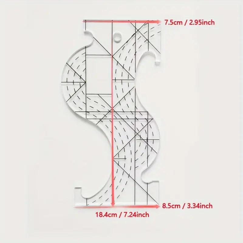Quilting Template Free Motion Patchwork Quilt Ruler Dressmaking DIY 8x4.2'' - Jason Shop Fittings