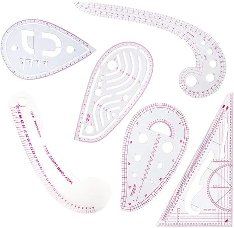 Sewing Ruler 6 Pcs Clothing Fashion Ruler Metric Ruler French Curve Ruler for Sewing Dressmaking Plastic Dress Curve Rulers Sewing Tools Pattern Design Drawing Template Tailor Tool for DIY Clothing - Jason Shop Fittings
