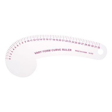 sourcing map Styling Sewing French Curve Ruler, 30x11.5cm Dress Makers Ruler Clear Sewing Tailors Pattern Making Ruler for Fashion Design and Guides for Fabric