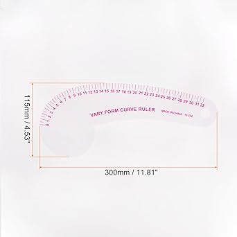 sourcing map Styling Sewing French Curve Ruler, 30x11.5cm Dress Makers Ruler Clear Sewing Tailors Pattern Making Ruler for Fashion Design and Guides for Fabric - Jason Shop Fittings
