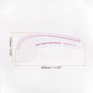 sourcing map Styling Sewing French Curve Ruler, 30x11.5cm Dress Makers Ruler Clear Sewing Tailors Pattern Making Ruler for Fashion Design and Guides for Fabric - Jason Shop Fittings