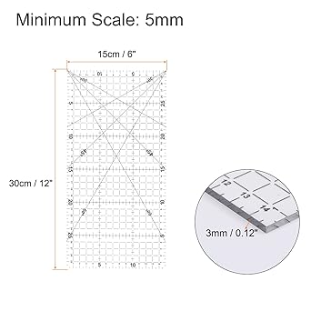 Quilters Ruler Non Slip Double Grid Lines for Sewing Quilting Craft - Jason Shop Fittings