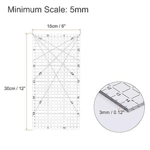 Quilters Ruler Non Slip Double Grid Lines for Sewing Quilting Craft - Jason Shop Fittings