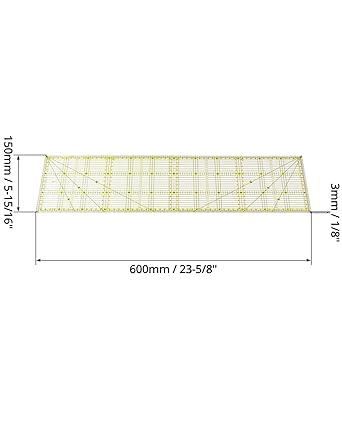 QWORK® 15 x 60cm Quilting Ruler, Precise Sewing Ruler for Quilting, Sewing and Patchworks (6” x 24”) - Jason Shop Fittings