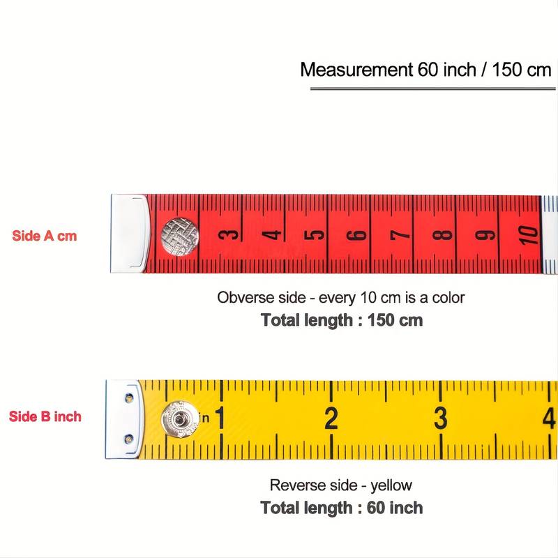 1pc 152.4cm Tape Measure, Body Measuring Tape Sewing Tailor Tape Mini Measuring Soft Flat Ruler Sewing Tape Measure