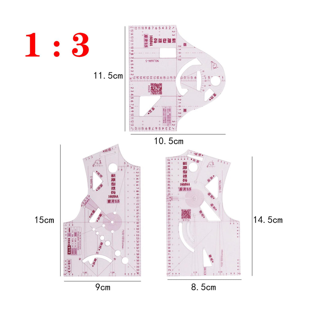 1:3 Fashion Design Ruler Template Clothing Prototype Ruler Clothing Measuring