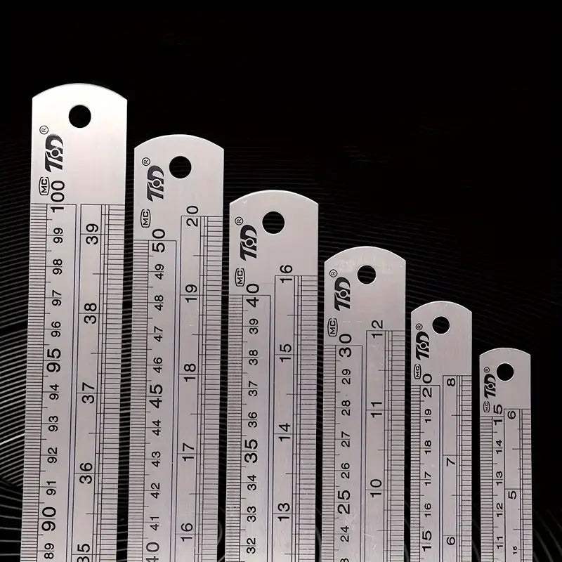 Stainless Steel Ruler,  Double-Sided Steel Ruler - Thickened For Durability And Accurate Measurements! Steel Ruler With Inch And Met - Jason Shop Fittings