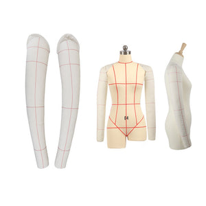 Dress Form's Long Sleeve Cotton Fabric Tailor Mannequin Arms for Pattern Draping Beige - Jason Shop Fittings