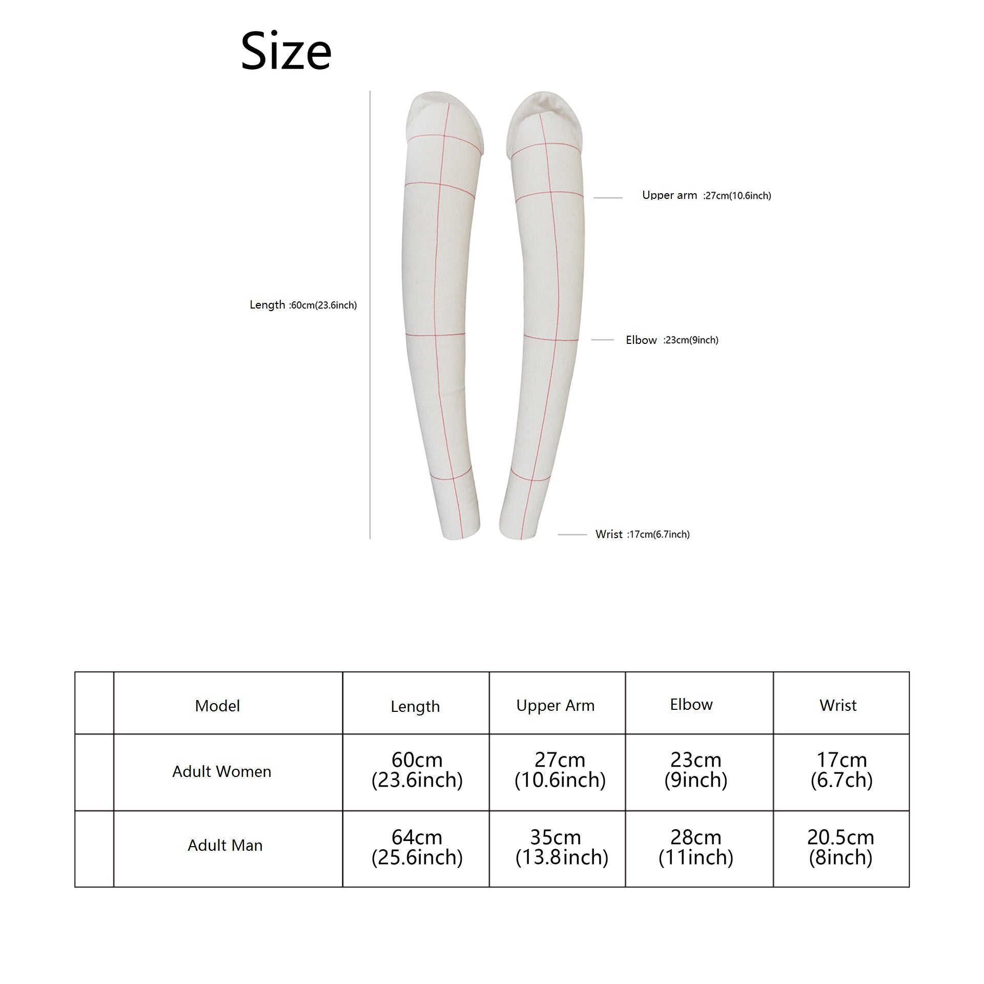 Dress Form's Long Sleeve Cotton Fabric Tailor Mannequin Arms for Pattern Draping Beige - Jason Shop Fittings