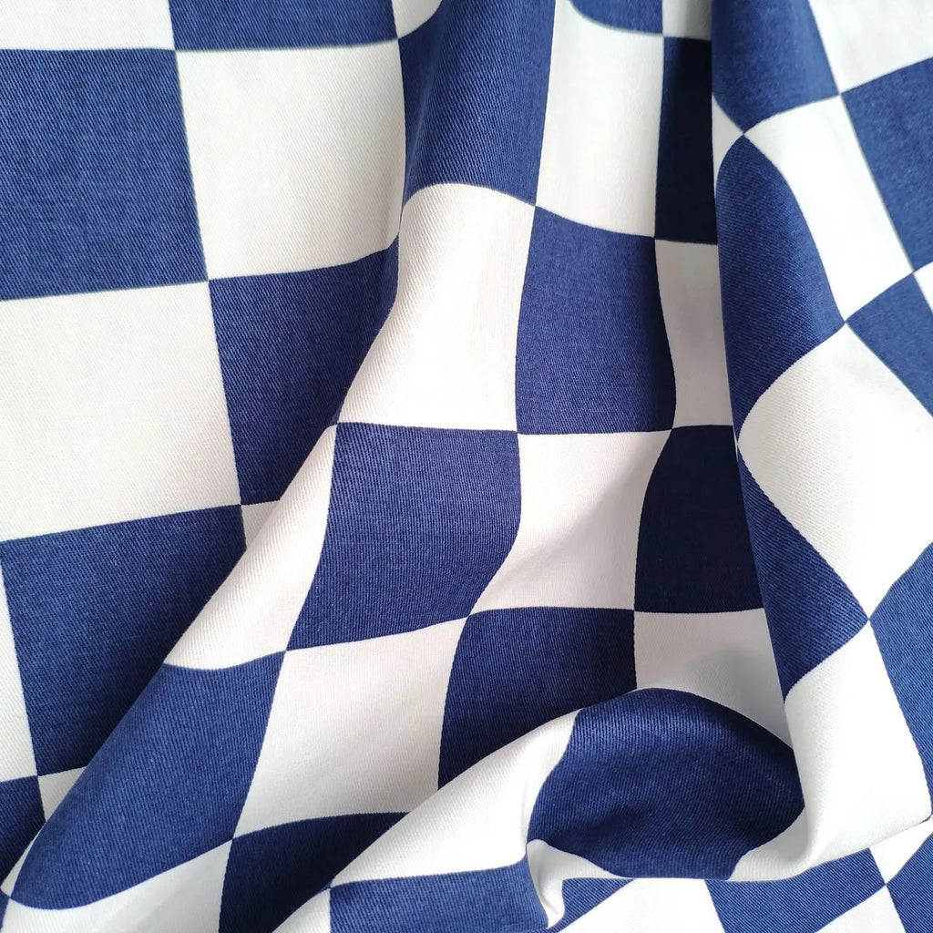 CHECKERS (BIG BLUE) – COTTON CANVAS FABRIC/PRICED PER METER - Jason Shop Fittings
