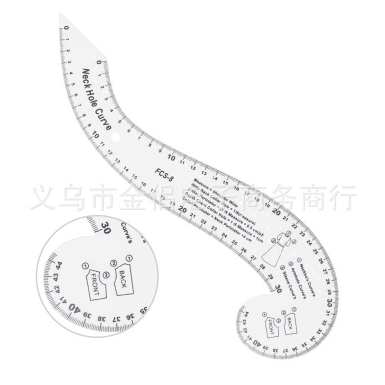 HOHXFYP  French Curve Ruler, High Accuracy Clear Sewing Ruler Tailor Set,Durable Acrylic Sewing Pattern Making Tools for Pattern Making,Drafting,Drawing and Pattern Modification - Jason Shop Fittings