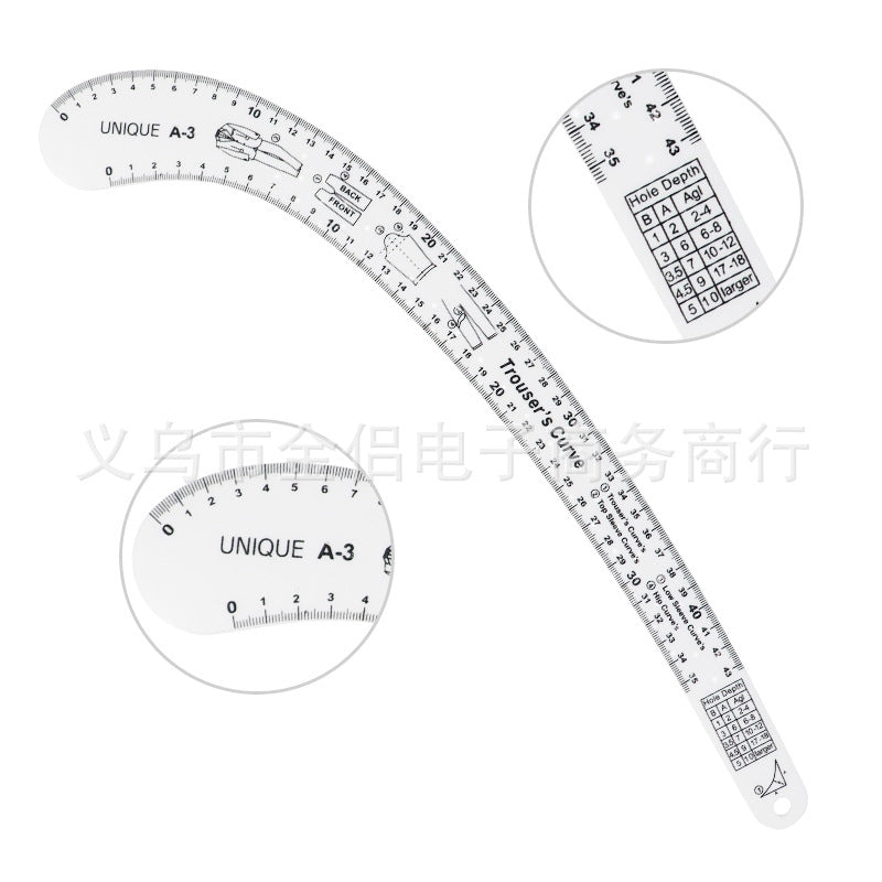 Sewing Measurement Professional Tailor Craft Tool Clothing Model Tailor Ruler Built-in Scale Drawing Ruler