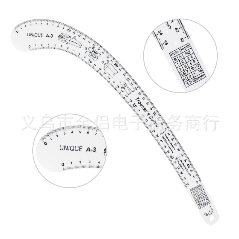 HOHXFYP  French Curve Ruler, High Accuracy Clear Sewing Ruler Tailor Set,Durable Acrylic Sewing Pattern Making Tools for Pattern Making,Drafting,Drawing and Pattern Modification - Jason Shop Fittings