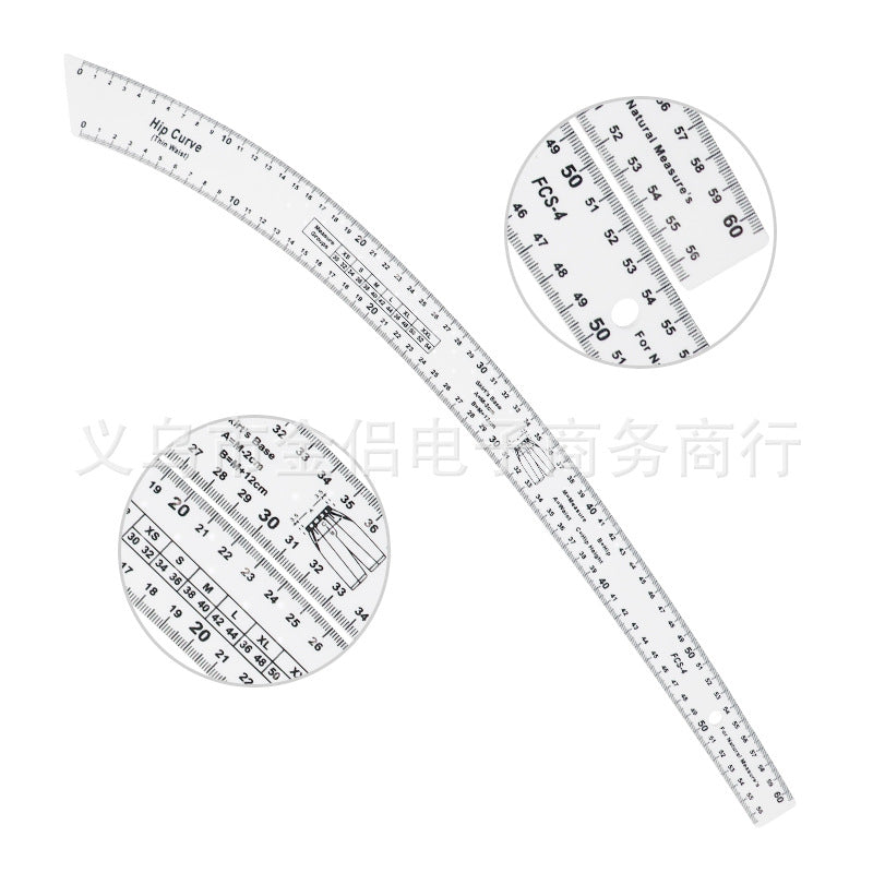 Sewing Measurement Professional Tailor Craft Tool Clothing Model Tailor Ruler Built-in Scale Drawing Ruler