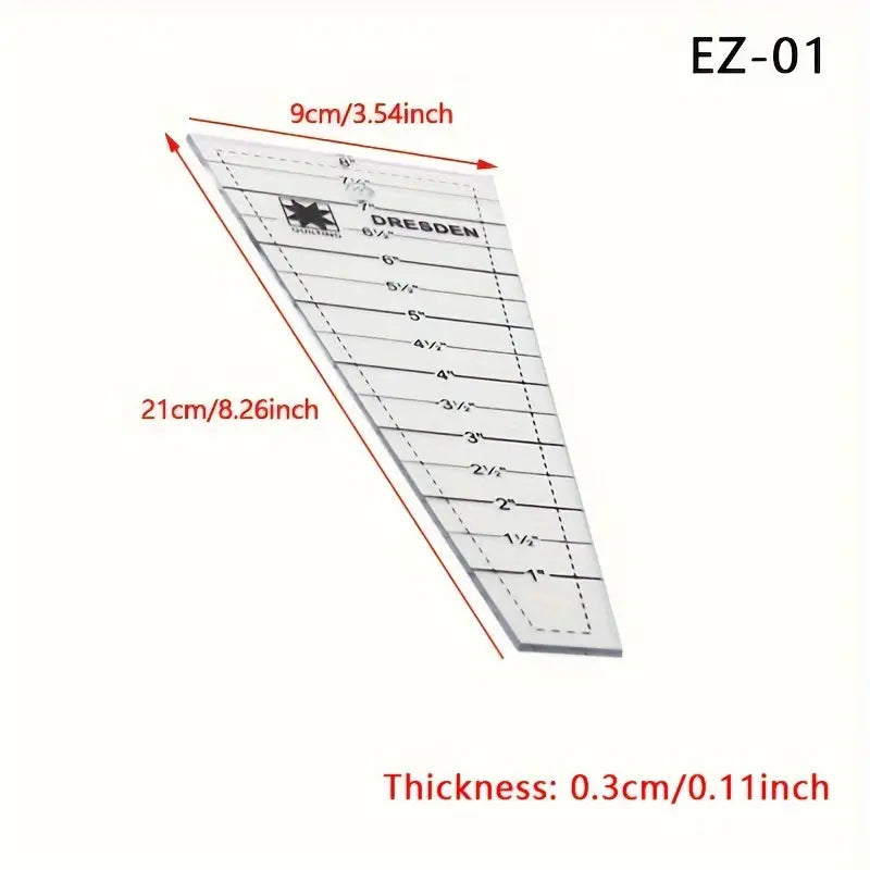 1pc Acrylic Sewing Ruler New Multi-functional Triangle Ruler Cutting Ruler Cloth Ruler Manual DIY Sewing Accessories And Tool