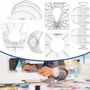 Sewing Templates, 6Pcs, Multiple Sizes, Acrylic Ruler, Multifunction Embroidery Quilting, Darning Foot, Beginners Kits, Craft Patchwork Tool - Jason Shop Fittings