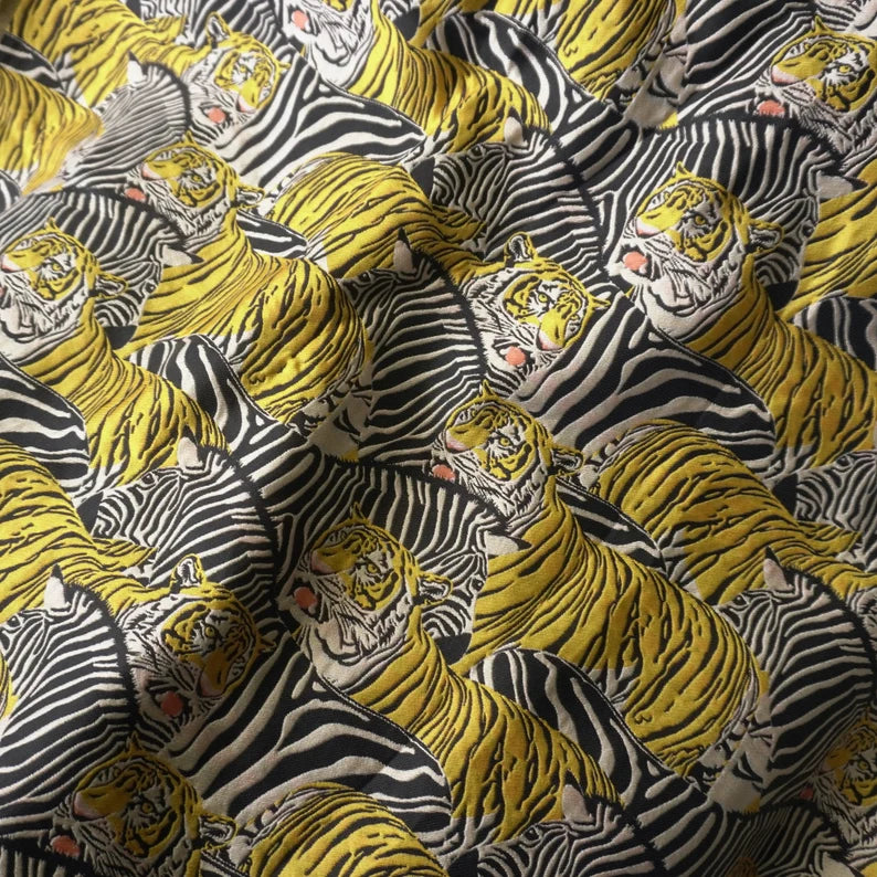 Tiger with Zebra Brocade | PRICED PER METER - Jason Shop Fittings