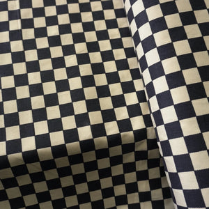 Cotton Canvas Checker board - black | PRICED PER METER