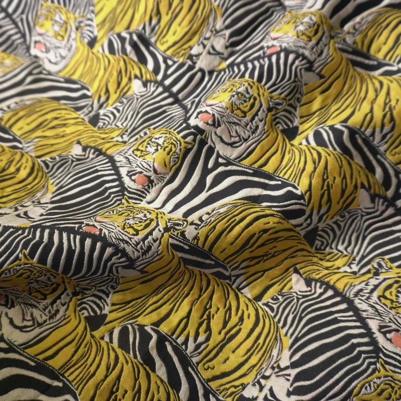 Tiger with Zebra Brocade | PRICED PER METER - Jason Shop Fittings