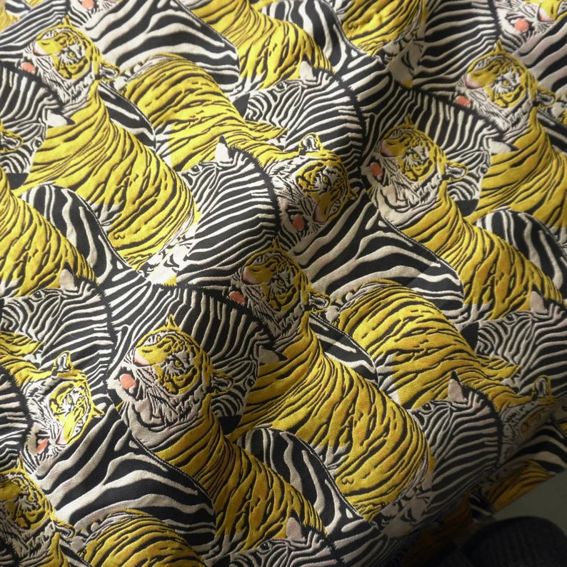 Tiger with Zebra Brocade | PRICED PER METER - Jason Shop Fittings