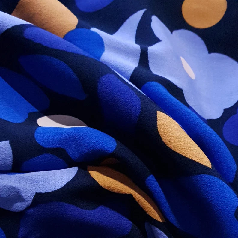 Shade of blue Tencel crepe fabric | PRICED PER METER - Jason Shop Fittings