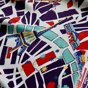 Paris cupro satin print fabric | PRICED PER METER - Jason Shop Fittings