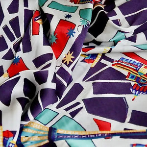 Paris cupro satin print fabric | PRICED PER METER - Jason Shop Fittings