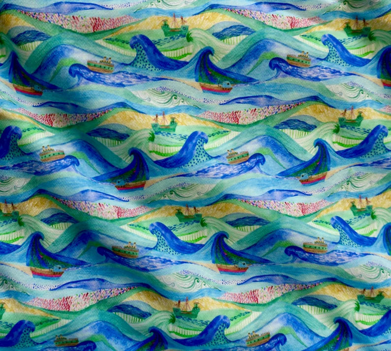 Sail the Seas - Sweatshirt Fabric | PRICED PER METER - Jason Shop Fittings