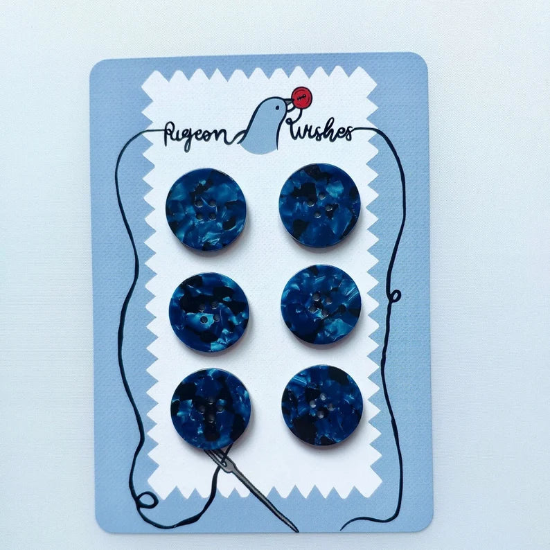 NIGHTSHADE BUTTON CARD (25MM COAT SIZE) - Jason Shop Fittings
