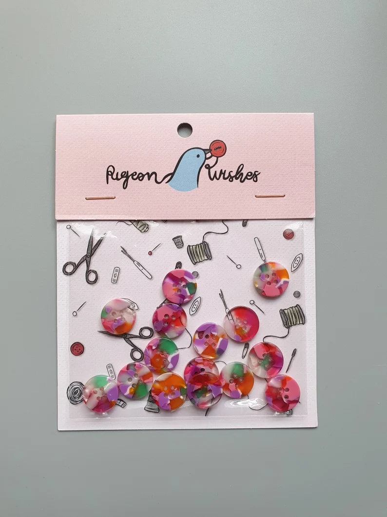 Bloom button set (15mm shirting size) - Jason Shop Fittings