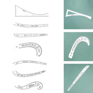 HOHXFYP  French Curve Ruler, High Accuracy Clear Sewing Ruler Tailor Set,Durable Acrylic Sewing Pattern Making Tools for Pattern Making,Drafting,Drawing and Pattern Modification - Jason Shop Fittings