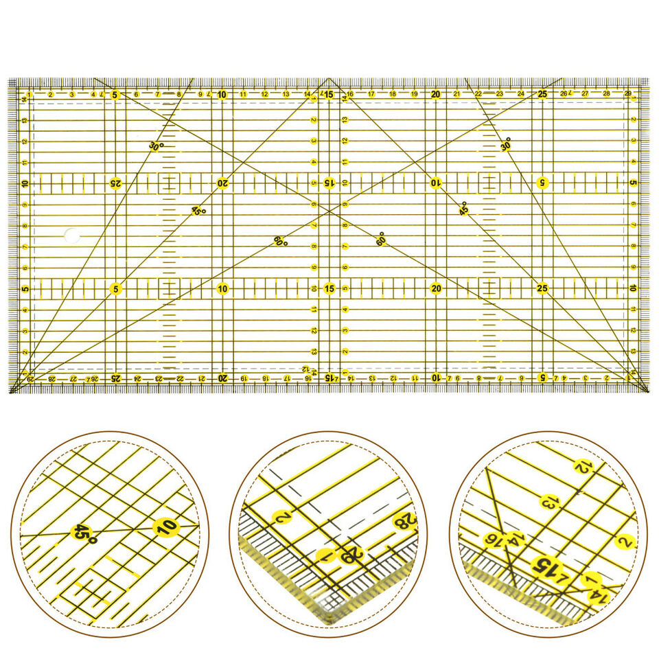 Acrylic Quilters Ruler for Precision Cutting (15 x 30cm) - Jason Shop Fittings