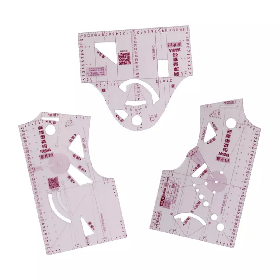 1:3 Fashion Design Ruler Template Clothing Prototype Ruler Clothing Measuring - Jason Shop Fittings