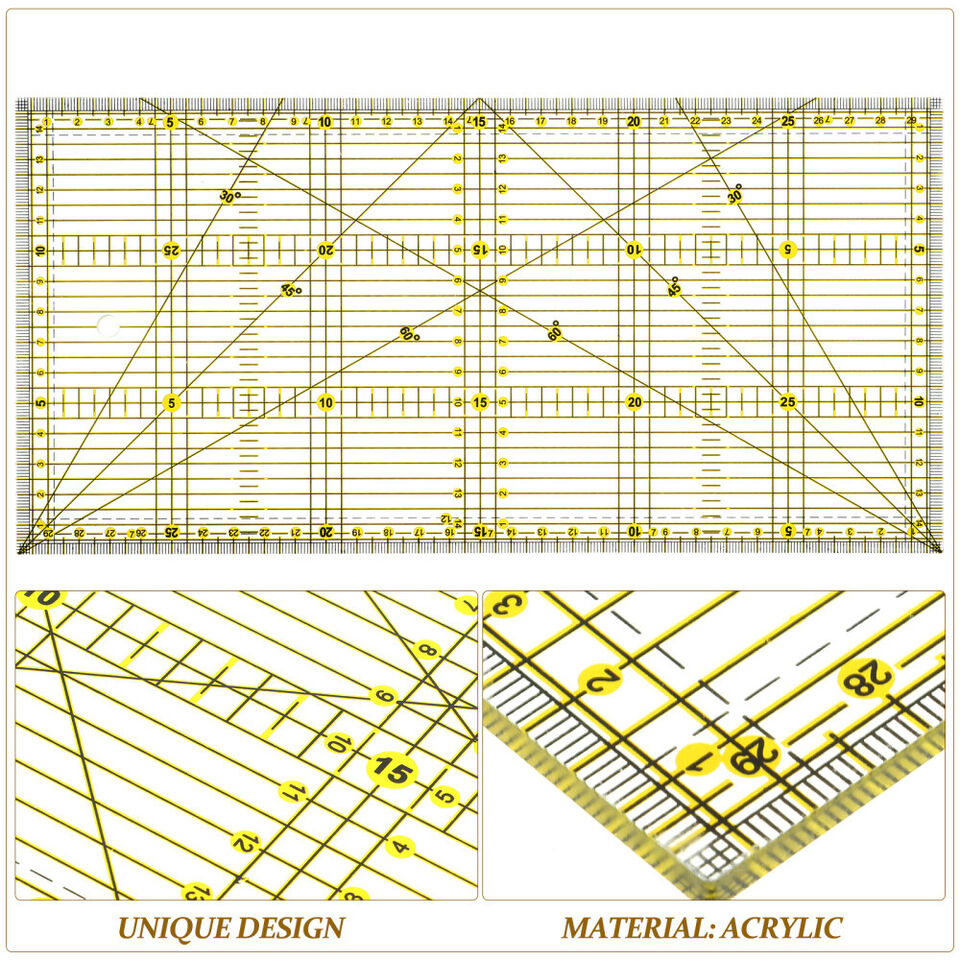 Acrylic Quilters Ruler for Precision Cutting (15 x 30cm) - Jason Shop Fittings