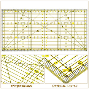 Acrylic Quilters Ruler for Precision Cutting (15 x 30cm) - Jason Shop Fittings