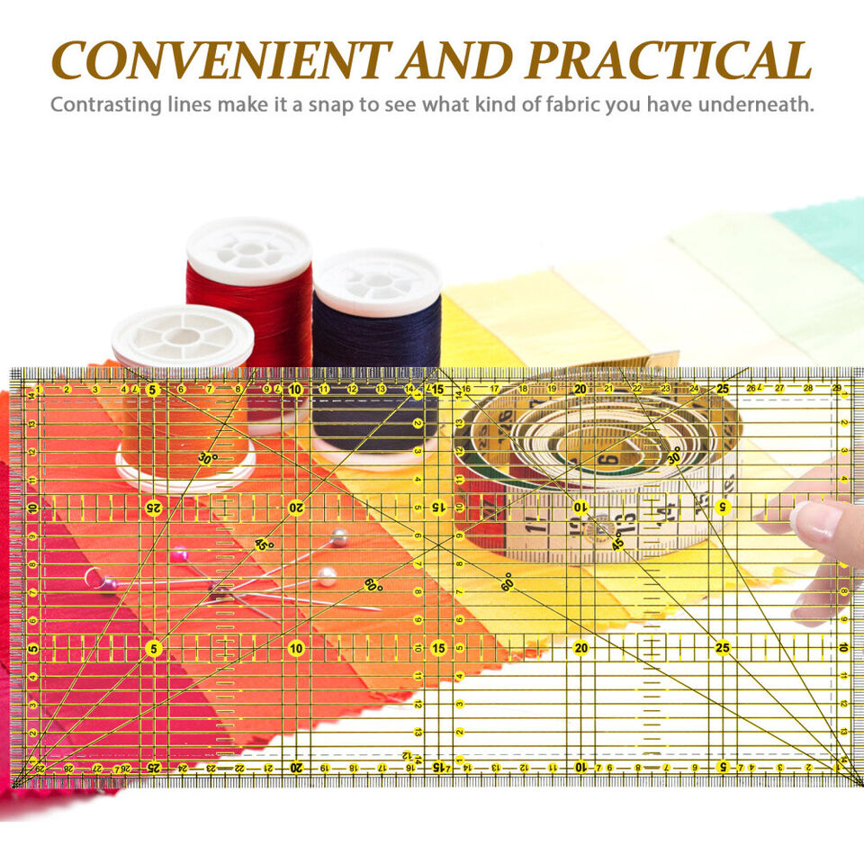 Acrylic Quilters Ruler for Precision Cutting (15 x 30cm) - Jason Shop Fittings